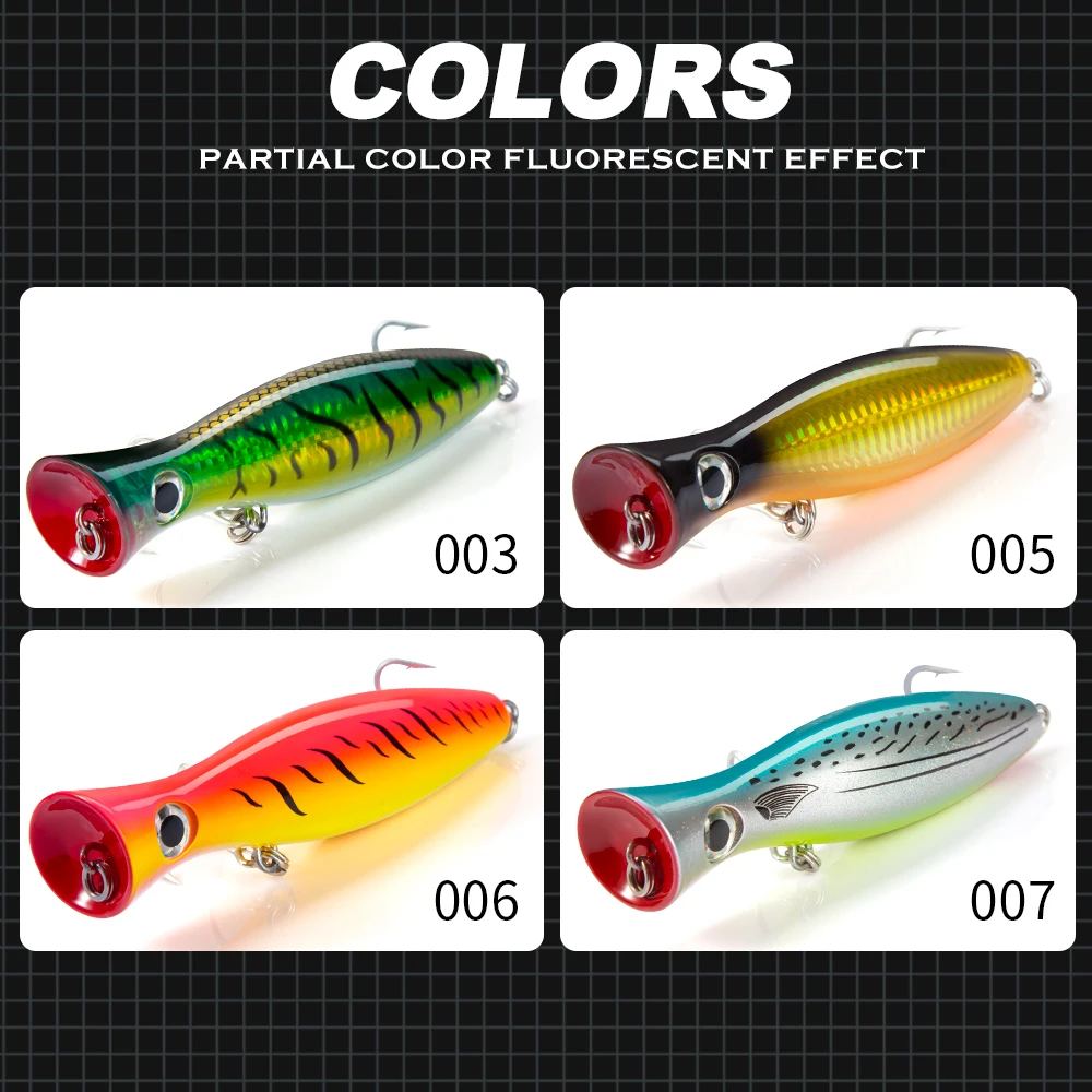 Hunthouse-cebo de pesca Popper giratorio GT, señuelo de agua salada Isca Poppers, cebos duros, aparejos de pesca de curricán, atún, pez azul - imagen 3