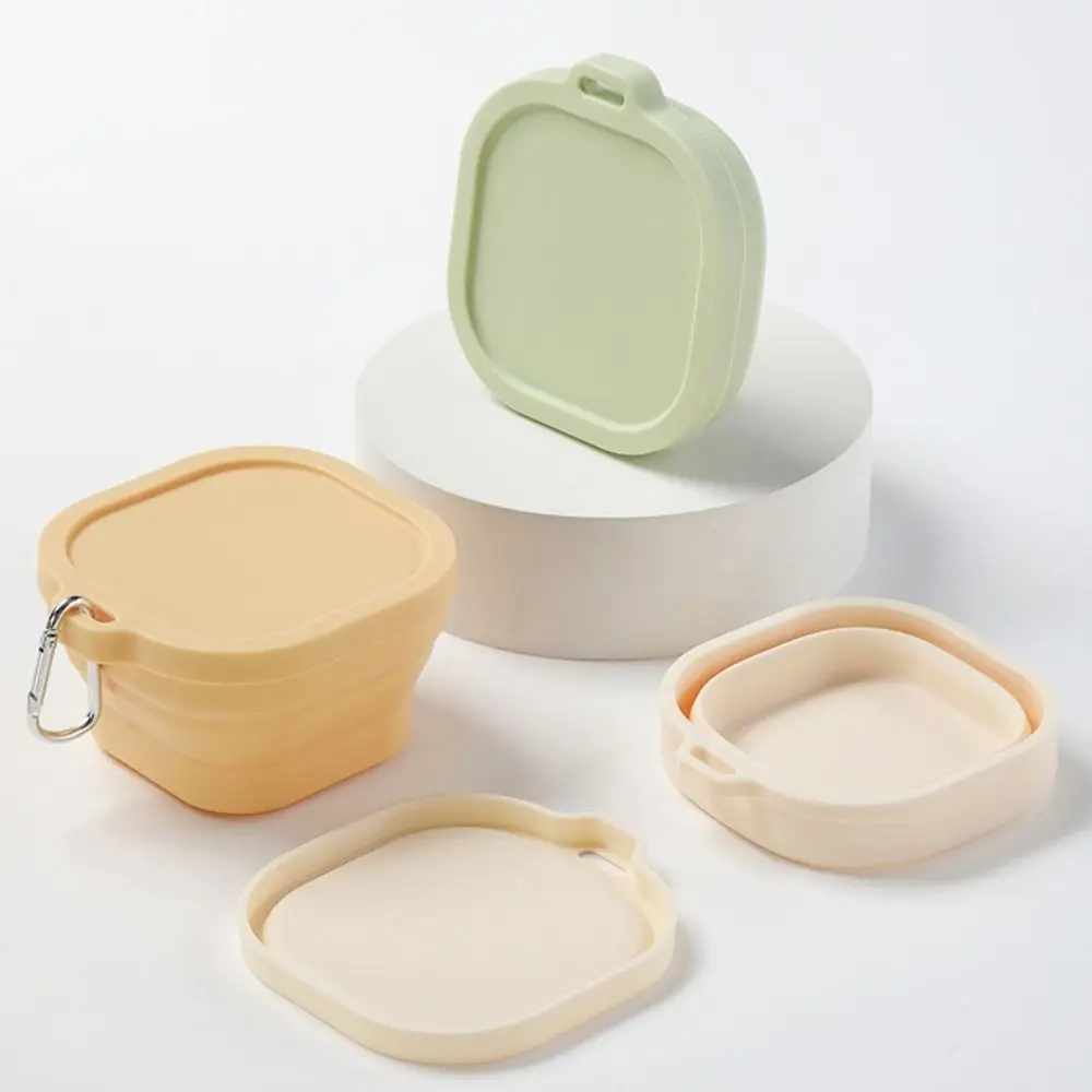 Fiambrera plegable de gran capacidad de 400ml, tazones portátiles de silicona para acampar, contenedor de almacenamiento de alimentos con fondo antideslizante para exteriores - imagen 4