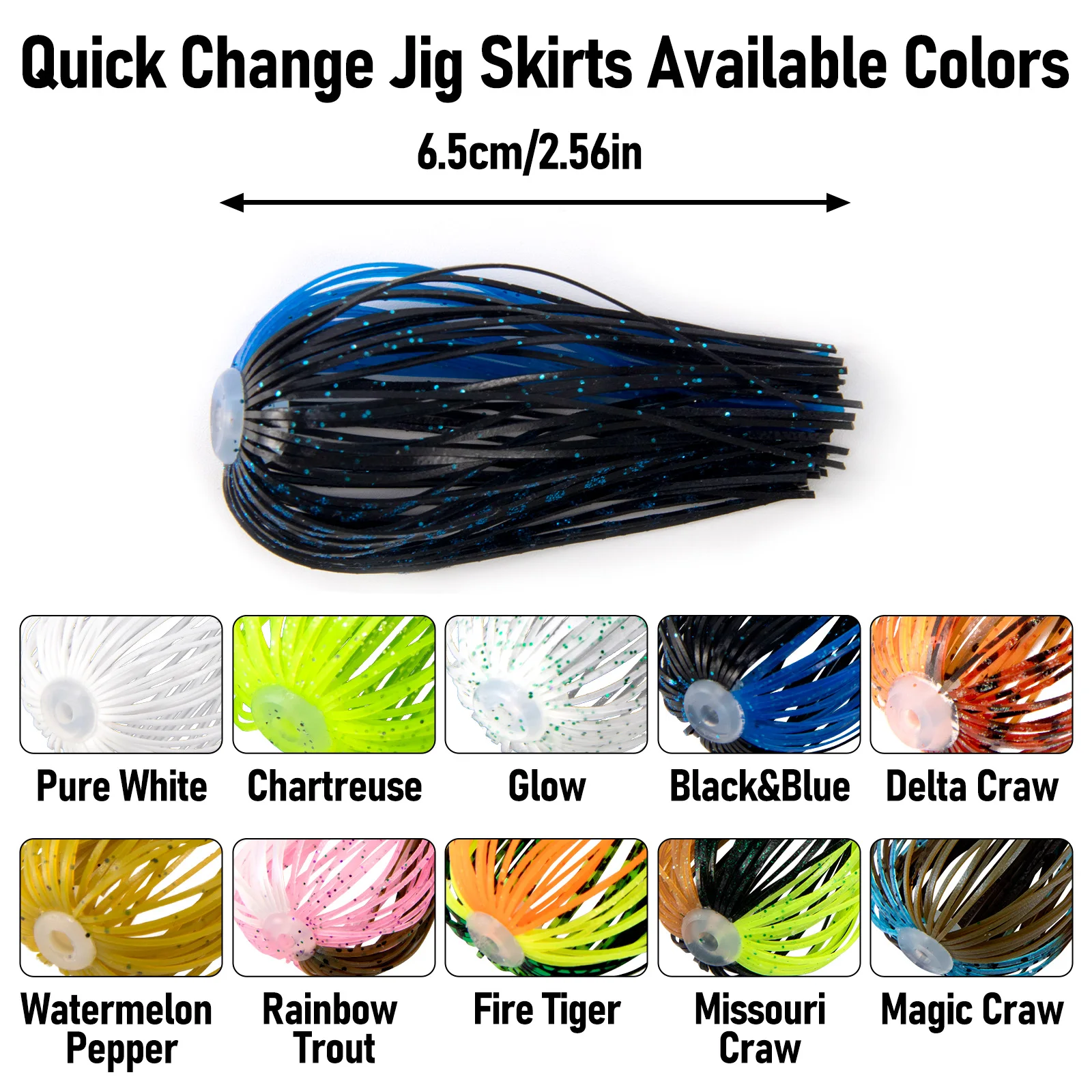 Faldas de plantilla de repuesto de silicona, faldas de paraguas de pesca de 88 hebras para Spinnerbaits Buzzbaits Spinner Bass, cambio rápido, 3/5 Uds. - imagen 2