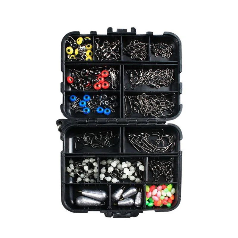 Equipo de pesca PD, 177 Uds., accesorios LUYA en caja, conector giratorio de ocho anillos que brilla en la oscuridad, juego de pesca iso para pesca en el mar - imagen 5