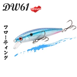 TSURINOYA DW61 80mm 6,0g señuelo de pesca flotante Minnow cebo Artificial Culter cebo recubrimiento láser señuelo de lubina