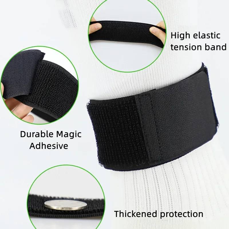 Espinillera de fútbol ajustable, cinta de vendaje fija, cinta de sujeción, correa de fijación elástica para espinilleras de pierna de fútbol - imagen 3
