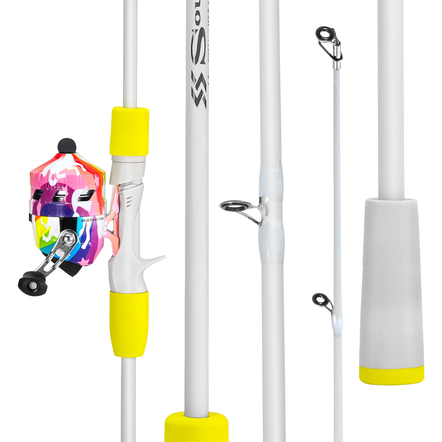 Sougayilang caña de pescar de fundición de 2 secciones y carrete de pesca Baitcasting Combo 1,8/2,1 m mango EVA caña de pescar 3,4:1 pesca de nailon