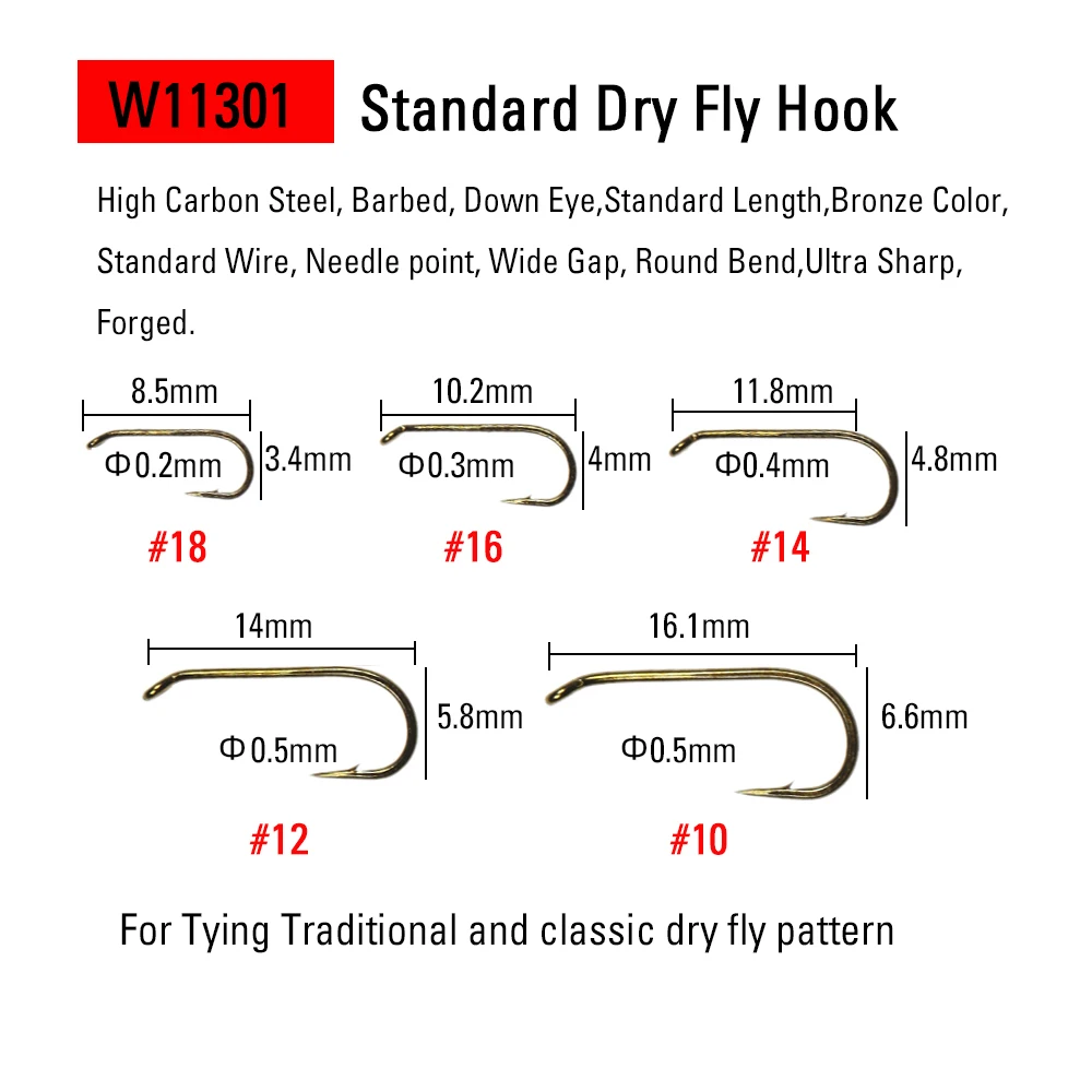 WIFREO-anzuelo de pesca con púas, 50 piezas, anzuelo atado de moscas, mosca seca y húmeda, ninfas, Pupa, huevo, Caddis Streamer - imagen 3