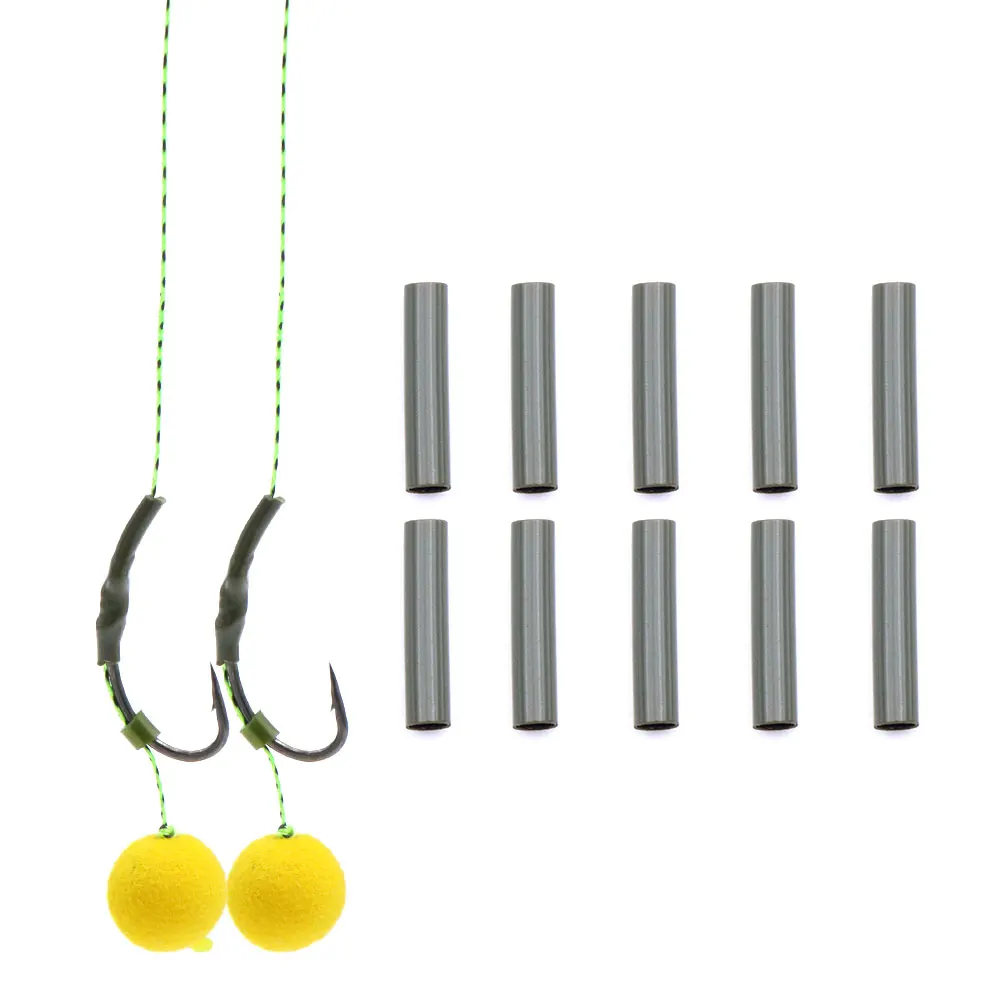 100 Uds accesorios de carpa anzuelo de pesca alineador de Kicker tubo termorretráctil gancho línea ángulo manga para aparejo de pesca aparejos terminales - imagen 5