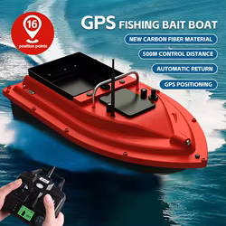 LOKEEVAN-barco de cebo de pesca D16B con GPS, contenedor de cebo grande, carga de 1,5 KG, 12000mAh, barco de cebo automático con alcance remoto de 400-500M