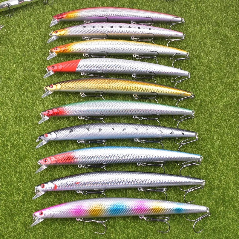 10 unids/set Bass Big Wobblers señuelo de pesca Minnow modelo mixto cebo duro Artificial 18cm 24g agua flotante mar Trolling Wobbler - imagen 5