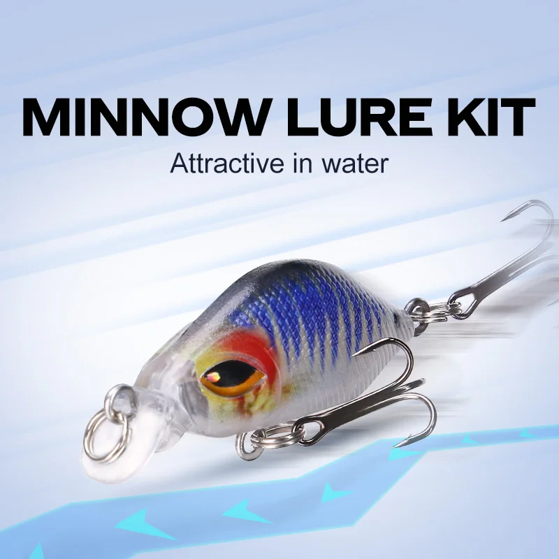 WEIHE 8 Uds B Minnow Kit de señuelos juego de cebo Micro-minolua D0679 - imagen 3
