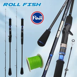 Caña de jigging Rollfish fibra carbono con guías Fuji rápida