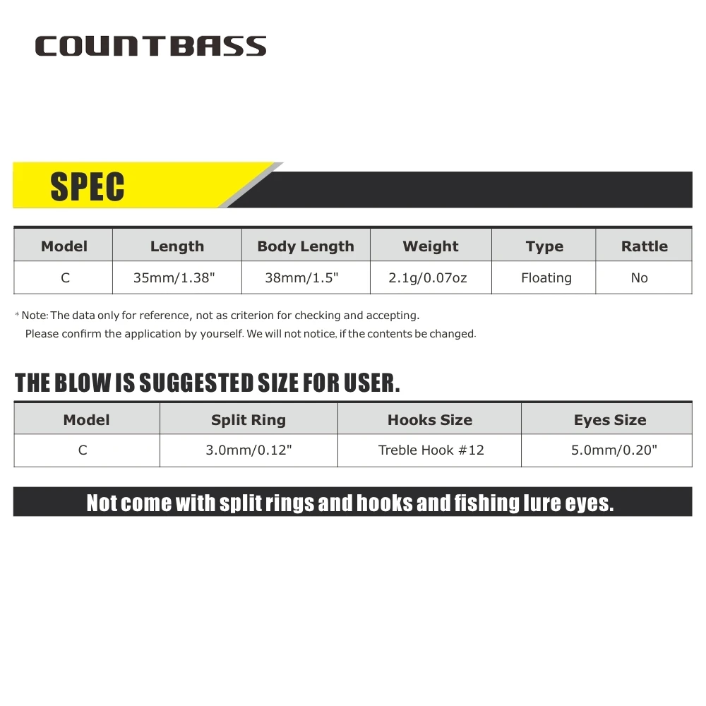 Countbass 10 Uds 35mm/1,38 "2,1g/0,07oz señuelos duros flotantes en blanco, cebos de pesca sin pintar, Crankbait, Wobblers - imagen 3
