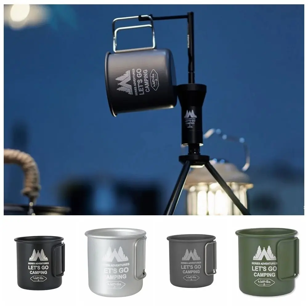 Taza de Camping de aleación de aluminio con mango plegable, taza de café para exteriores, taza de té de agua ultraligera para acampar, Picnic, herramientas para exteriores, 300ML - imagen 4