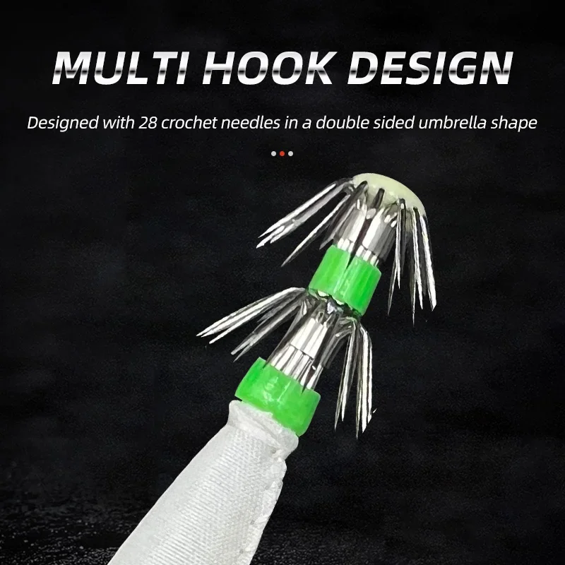 3 uds varios señuelos multicolores pesca calamar luminoso anzuelos de calamar cebo de pesca señuelo plantilla sepia manga Señuelos de Pesca - imagen 2