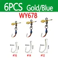 6pcs Gold-Blue