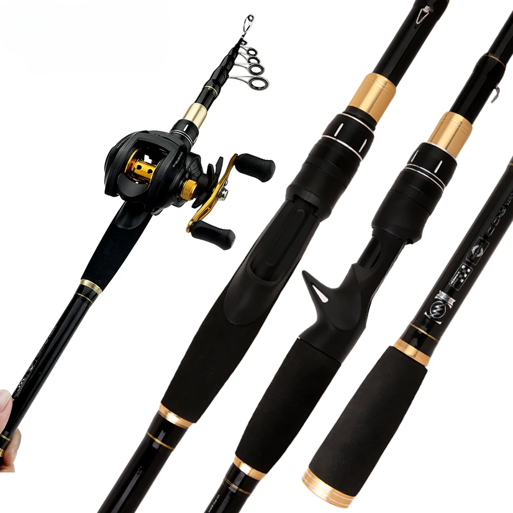 Cañas de pescar telescópicas portátiles, ultraligeras de carbono, Spinning Casting, señuelo, aparejos de pesca, lubina, Jigging de larga distancia, 1,6 M-2,4 M - imagen 2