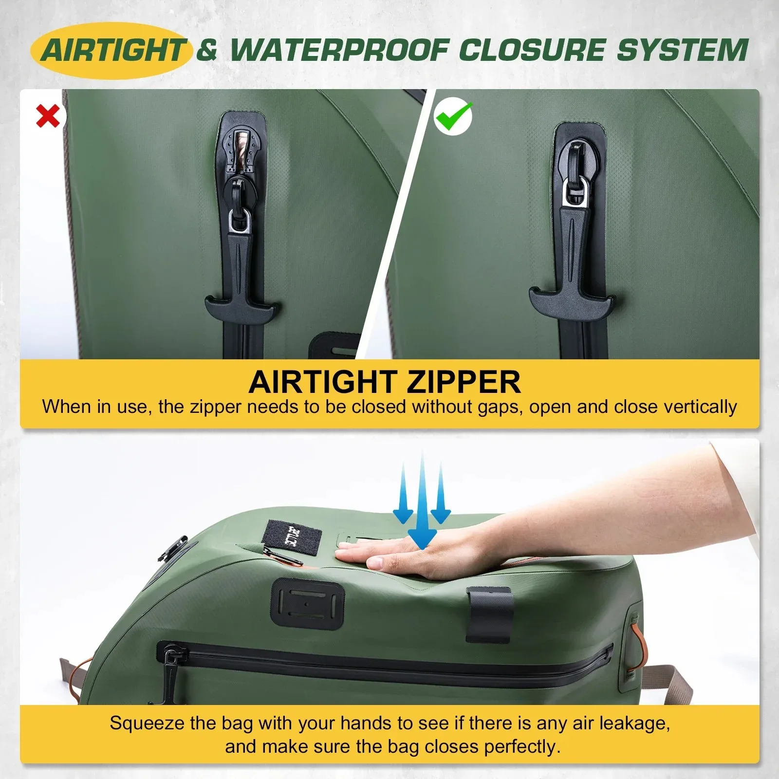 Goture-bolsa de pesca con mosca IPX8, riñonera portátil multifuncional impermeable, bolsa de almacenamiento de herramientas de pesca TUP 840D con soporte para caña - imagen 5