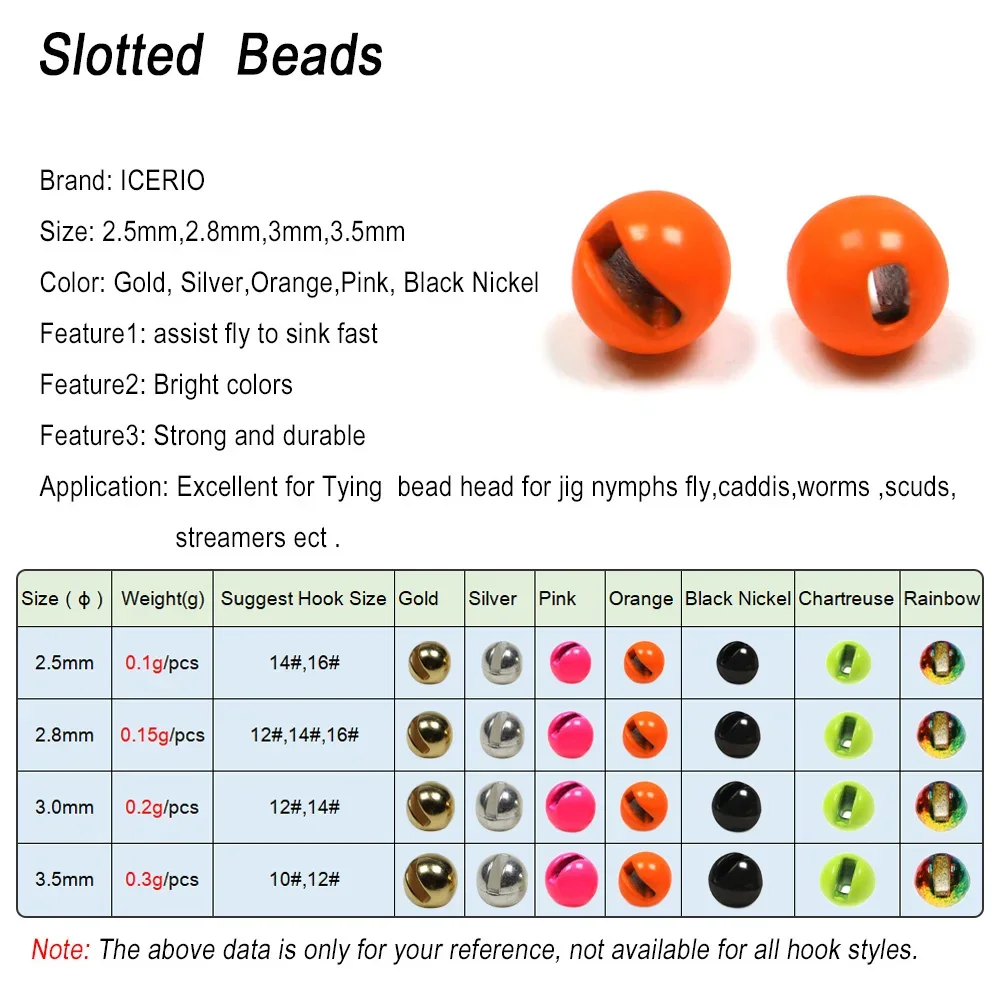 ICERIO 20 piezas cuentas de tungsteno ranuradas con brillo UV Material de atado de moscas para plantilla de fregadero rápido Ninfa Wolly Bugger Scud señuelo de pesca con cabeza de cuentas - imagen 5