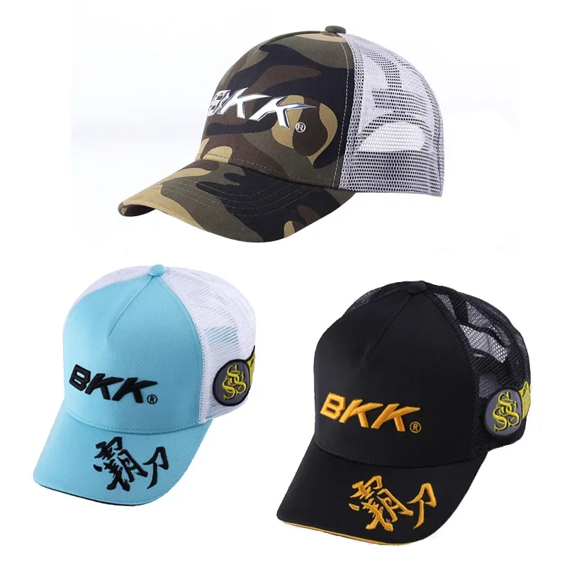 BKK gorra de béisbol bordada con protección solar sombrero de pico de pato para las cuatro estaciones para pesca en el mar señuelo pesca malla transpirable Sunguard