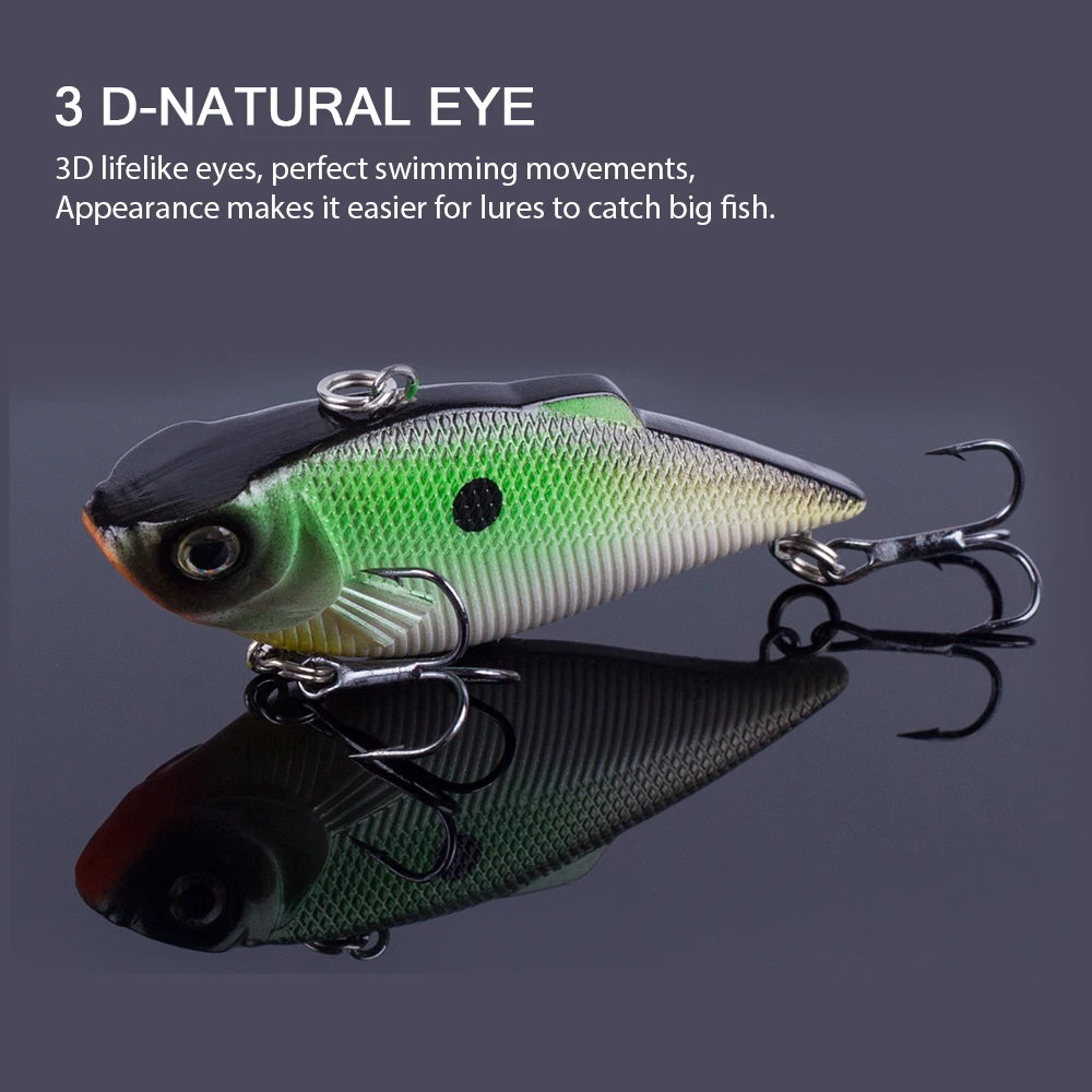 Hanlin-señuelo de Pesca VIB, 63mm/7,5g, cebos duros sin aros, Crankbait, Wobblers para Pesca de carpa, aparejos de lubina - imagen 4