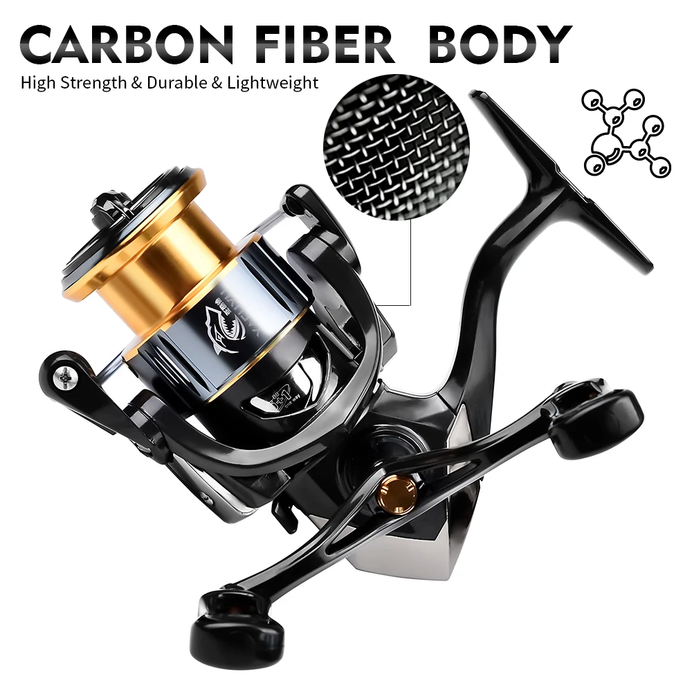 PROBEROS-carrete de Pesca serie 1500-3000, rueda giratoria de Metal, resistente al agua, relación de engranaje 5,7: 1, 5-6KG, arrastre máximo - imagen 3