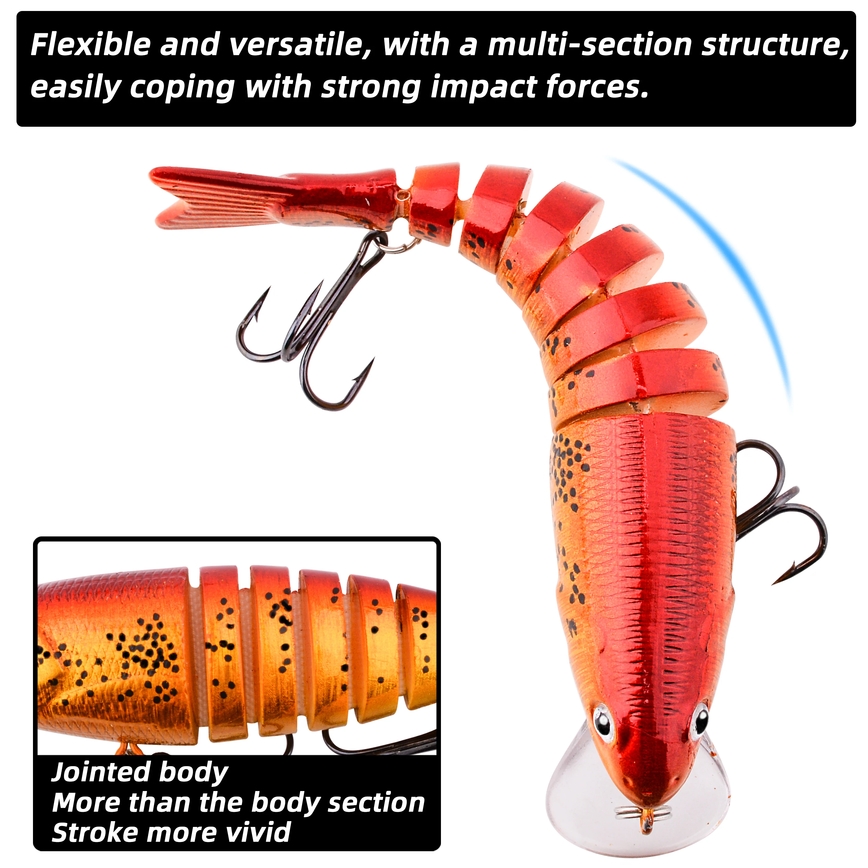 1pcs Vissen Lokken 30cm 226g Jointed Sinking Wobbler Voor Snoek Swimbait Crankbait Forel Bass Vissen Accessoires visgerei Aas - imagen 5