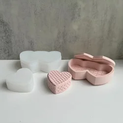 Molde silicona 3D corazón para yeso resina epoxi joyería y velas