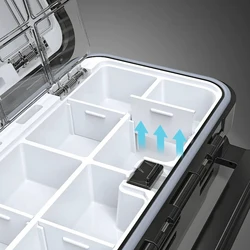 Caja de aparejos impermeable con deflectores desmontables doble cara