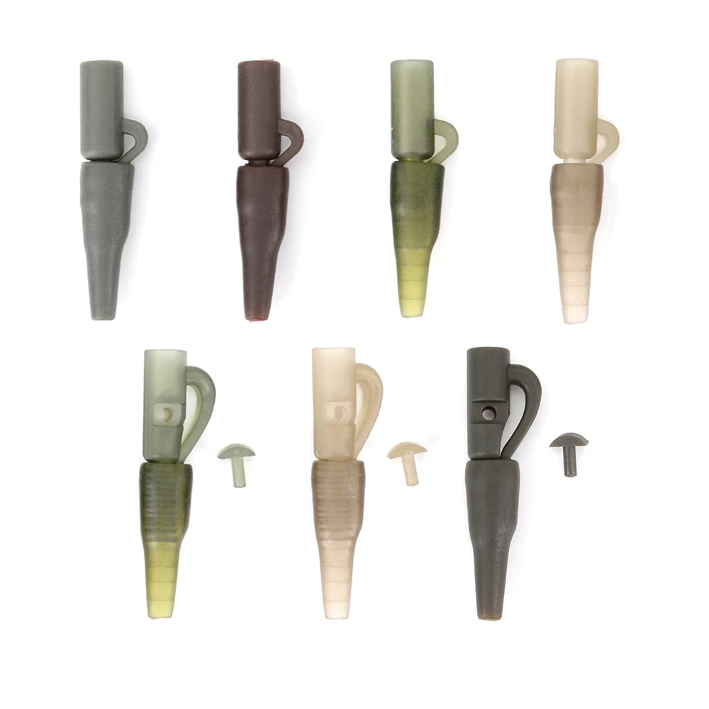 Hirisi 12 juegos de Clips de plomo de seguridad para pesca de carpa y cola de goma para aparejos de pesca de carpa, accesorios de pesca de carpa - imagen 4