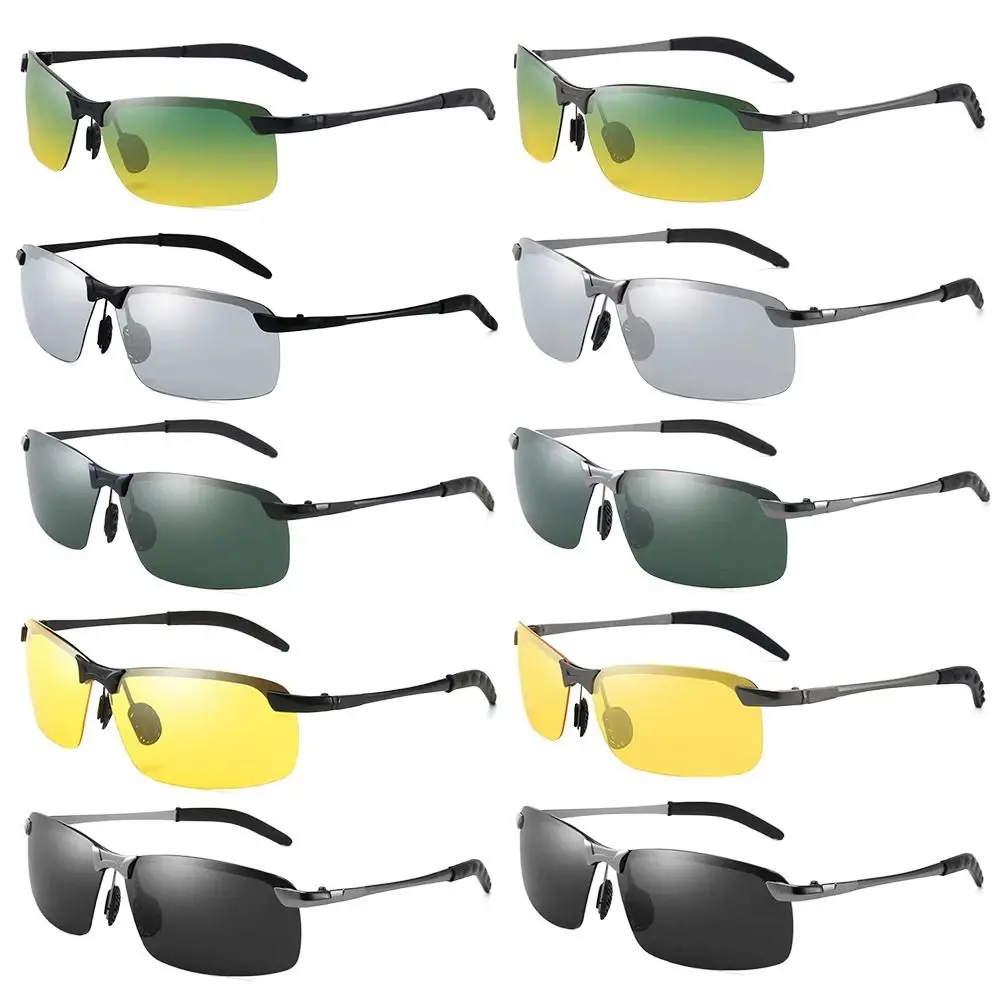 Gafas de visión nocturna de medio marco a la moda, gafas antideslumbrantes UV400 de día y de noche, gafas de conducción para ciclismo para pescar - imagen 2