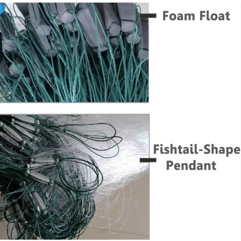 Red de pesca Lawaia de 50M con nuevo colgante, red de enmalle de peso para agua rápida/ervidor, red de pesca de 3 capas hecha a mano, red adhesiva que se hunde - imagen 5