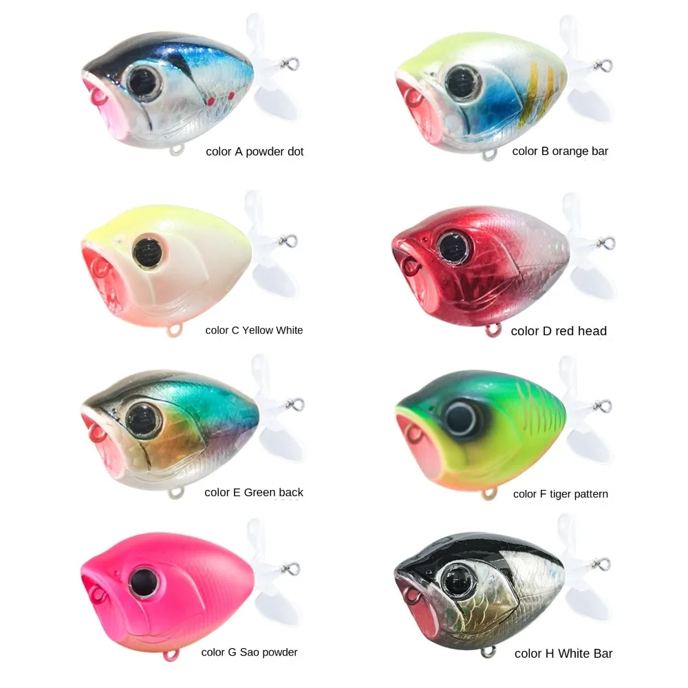 Warbler Popper Topwater con cola giratoria y hélice - imagen 3