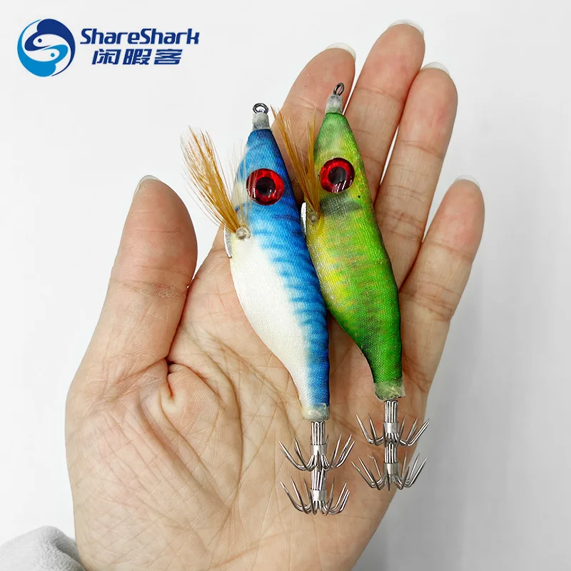 6 uds cebo de simulación Artificial envoltura luminosa tela calamar Jig Señuelos de Pesca 10cm/13,2g - imagen 4