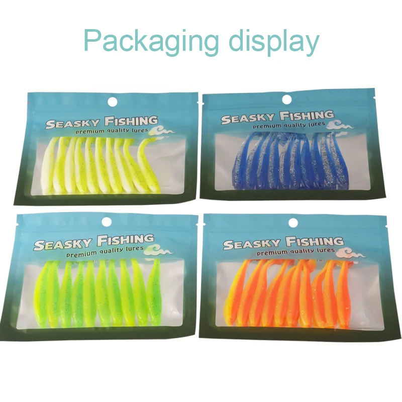 Señuelo de silicona suave, cebo Artificial fácil de delinear, accesorios para pesca, aparejos de mar, Swimbait, 5,5/7/9/12cm, 10 unidades por lote - imagen 5