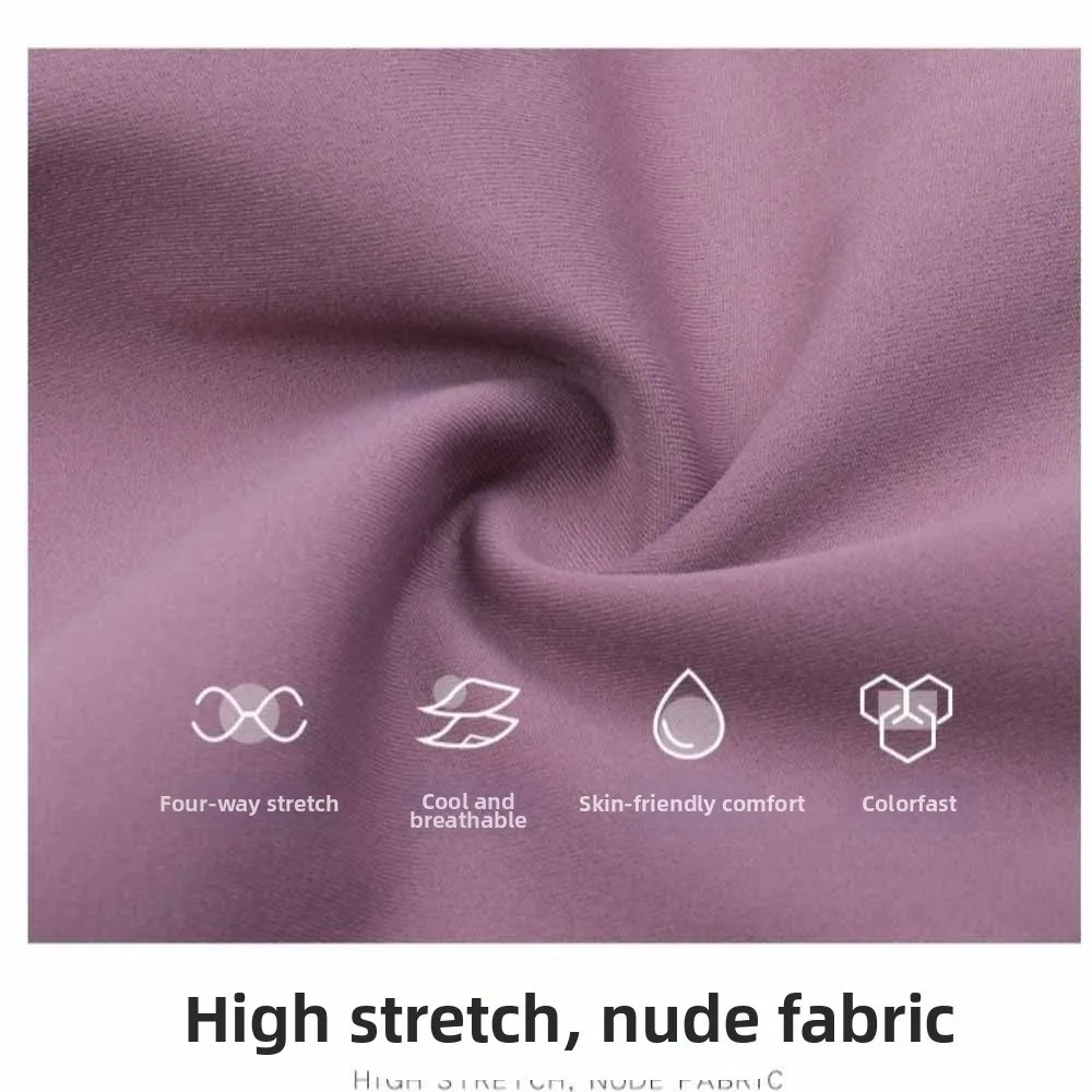 Pantalones cortos de Yoga de cintura alta, mallas ajustadas de diseño sin costuras de tela elástica, pantalones cortos deportivos elásticos de Color sólido, ropa informal - imagen 4