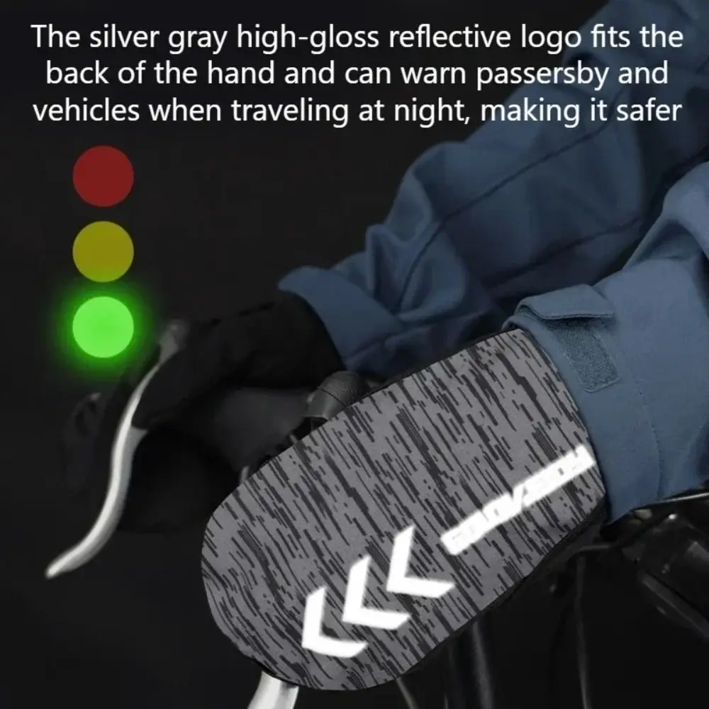 Guantes cálidos de felpa 2 en 1 para invierno, guantes reflectantes a prueba de viento para Snowboard y esquí, guantes gruesos impermeables para ciclismo y motocicleta