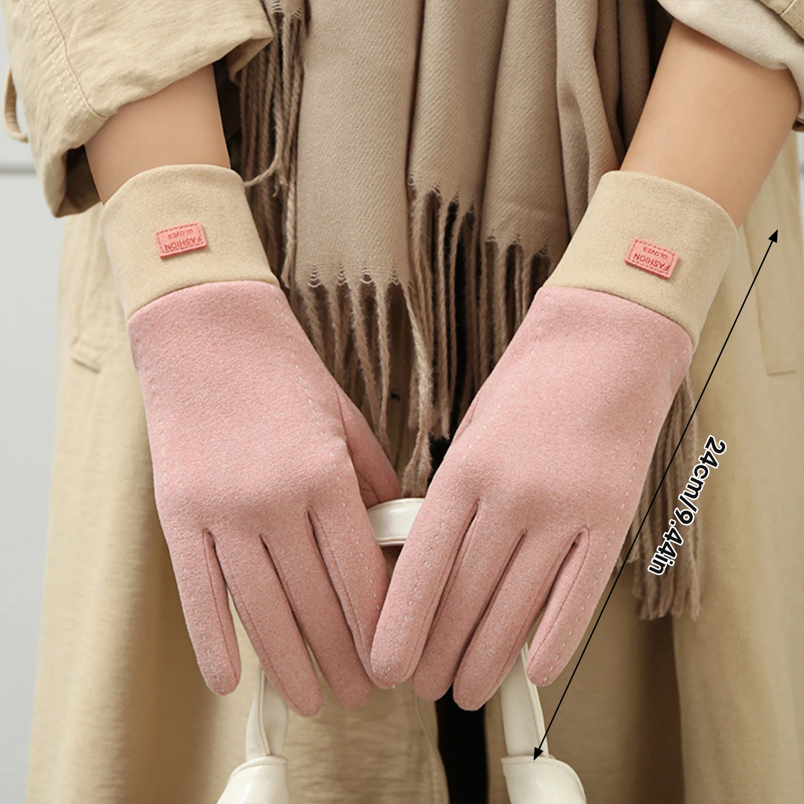 Guantes de invierno a la moda para mujer, guantes gruesos a prueba de viento con pantalla táctil para ciclismo, montar, conducir, esquiar, manoplas cálidas para exteriores - imagen 3