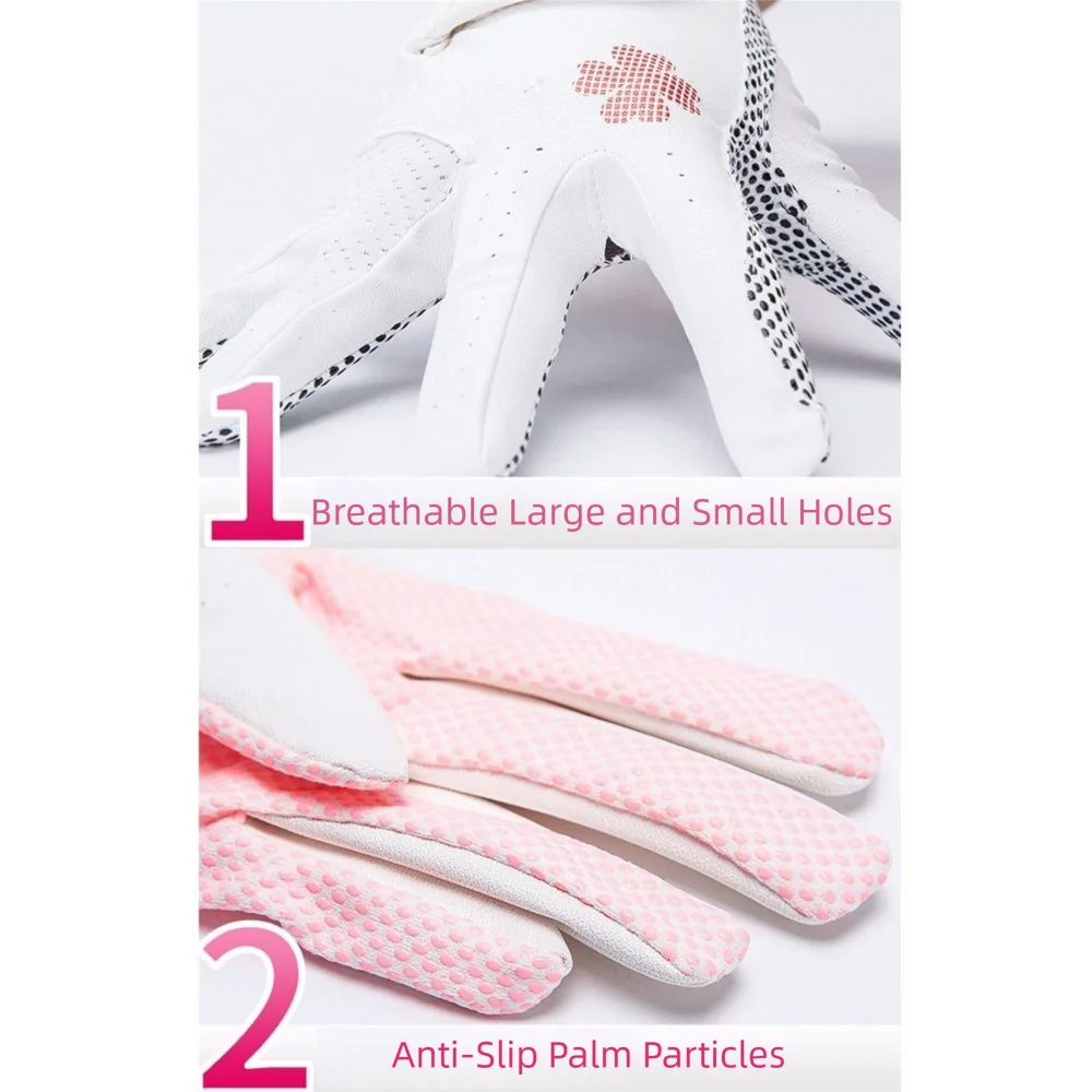 Guantes de Golf transpirables para mujer, resistentes al desgaste, cómodos, con dedos completos, antideslizantes, elásticos, deportivos, accesorios de Golf - imagen 2