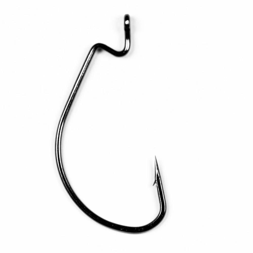 500 Uds. Ganchos de manivela de gusano fortalecen el vientre ancho anzuelo de cabeza de plantilla de acero rico en carbono anzuelo de lubina señuelo cebo accesorios de Pesca