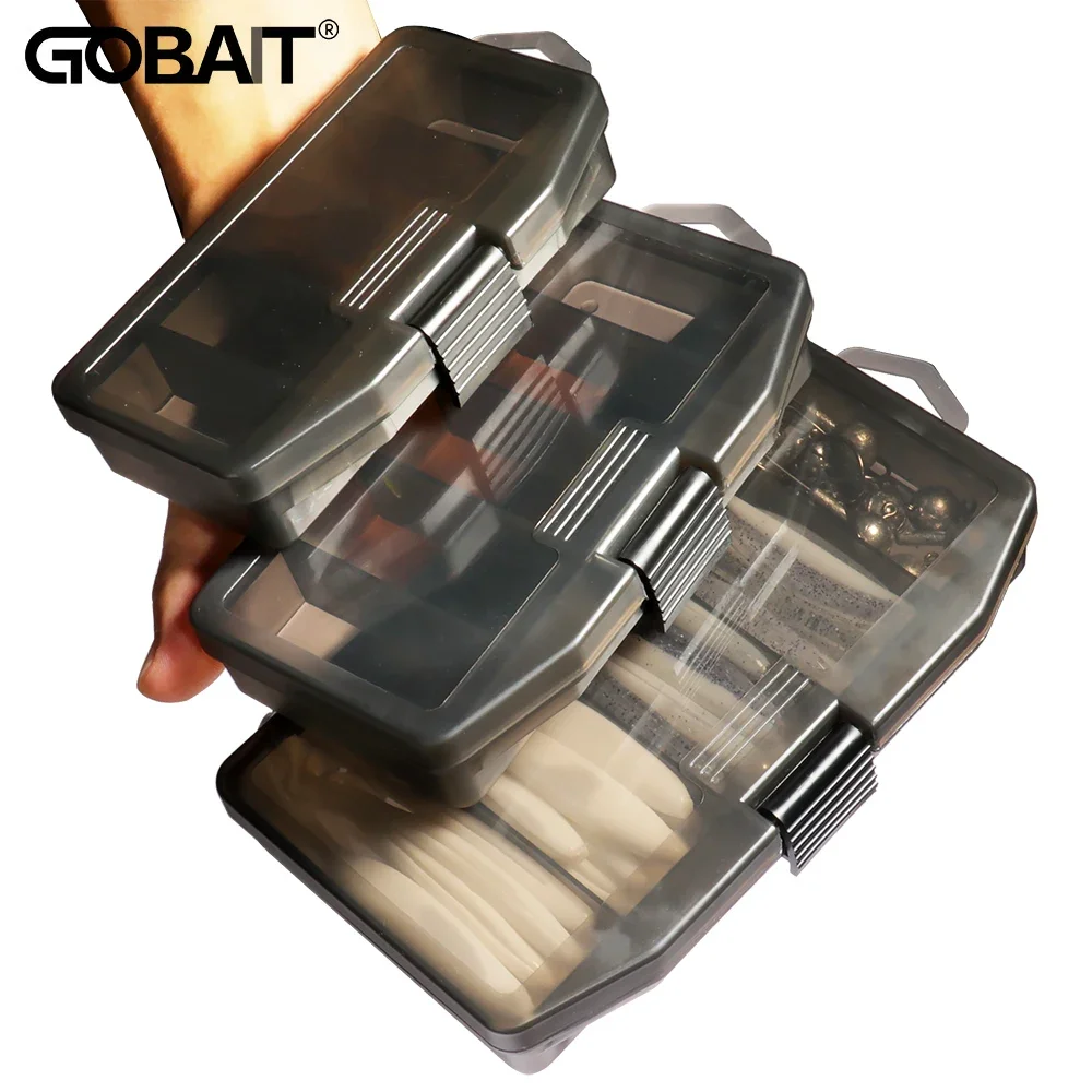 Caja de aparejos de Pesca portátil, contenedor espacial de 5 compartimentos, gancho para cebo, herramientas de engranaje, cajas de evaluación, soporte de Pesca S M L, estuche de almacenamiento - imagen 3