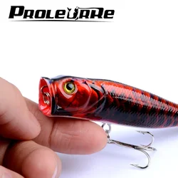 Señuelo de pesca Popper Topwater, 1 unidad, 9cm, 14,5g, cebo duro Artificial Wobbler de plástico 6 #   Anzuelos Fly Carp Bass Pesca aparejos de pesca