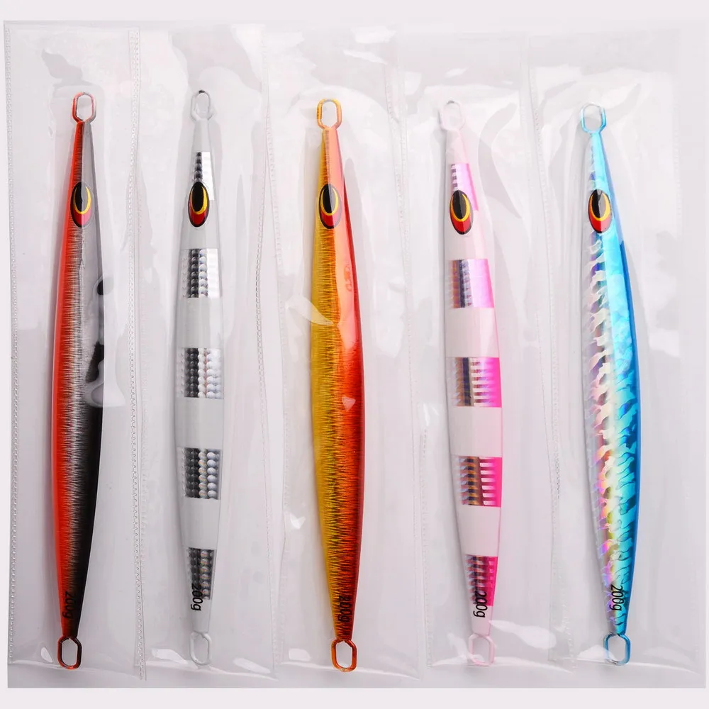 Cuchara de Jigging de Metal de tira larga, cebo Artificial de 80g, 120g, 160g, 200g, señuelo de pesca de plantilla rápida, aparejos de pesca de plomo súper duro - imagen 4