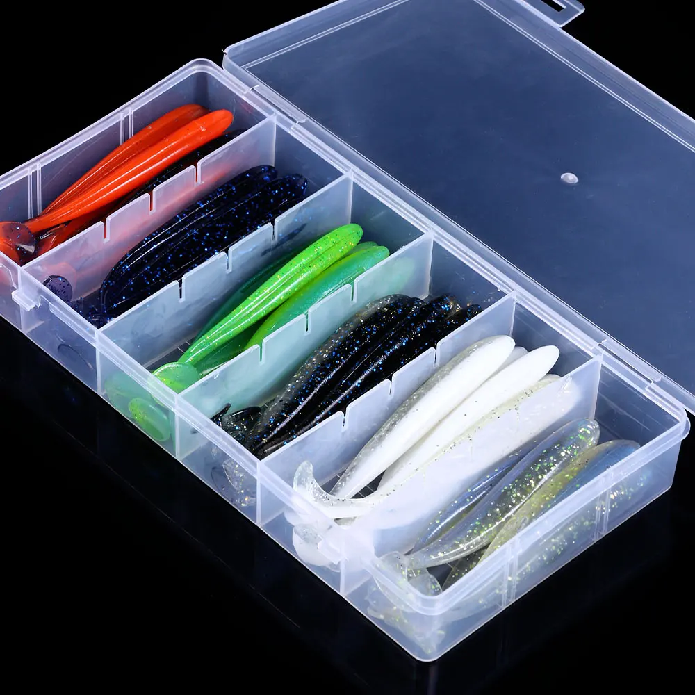 Newup-señuelo de pesca suave, gusano con caja, cebo de silicona, Swimbait, 10cm-5,4g, juego de Wobbler, 30 unidades por lote - imagen 4