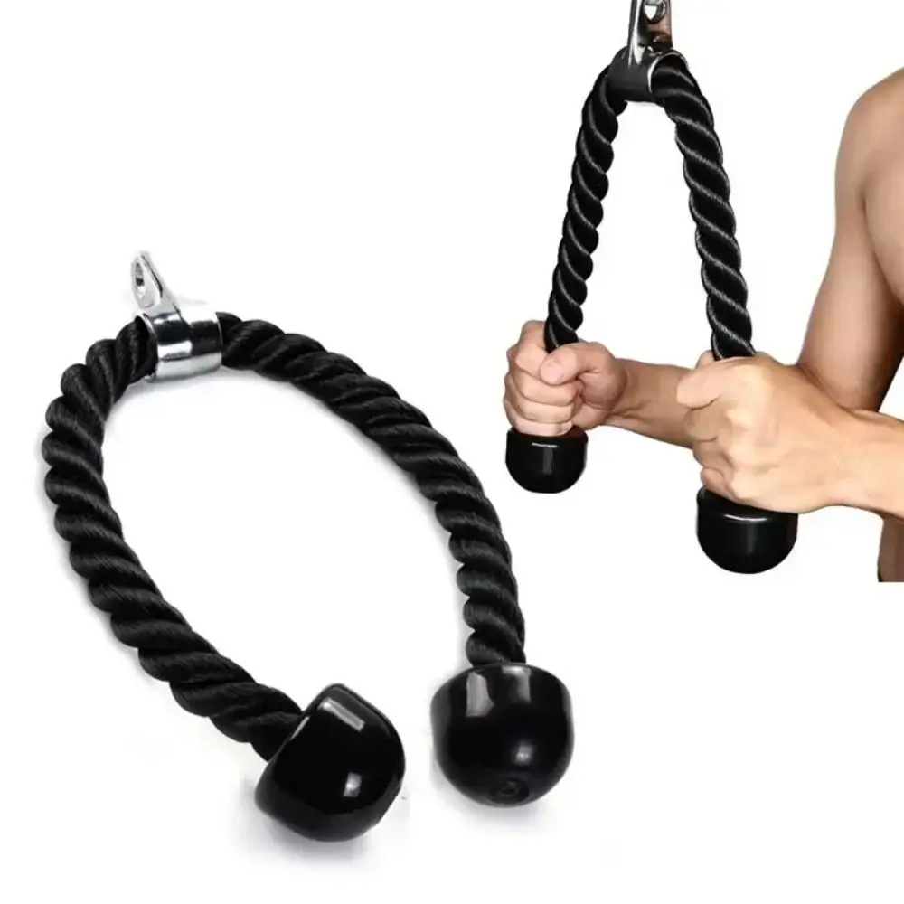 Cuerda portátil para tirar hacia abajo de tríceps, cuerda multiusos resistente para gimnasio, entrenamiento muscular, cuerda para bíceps estable, ejercicio de culturismo