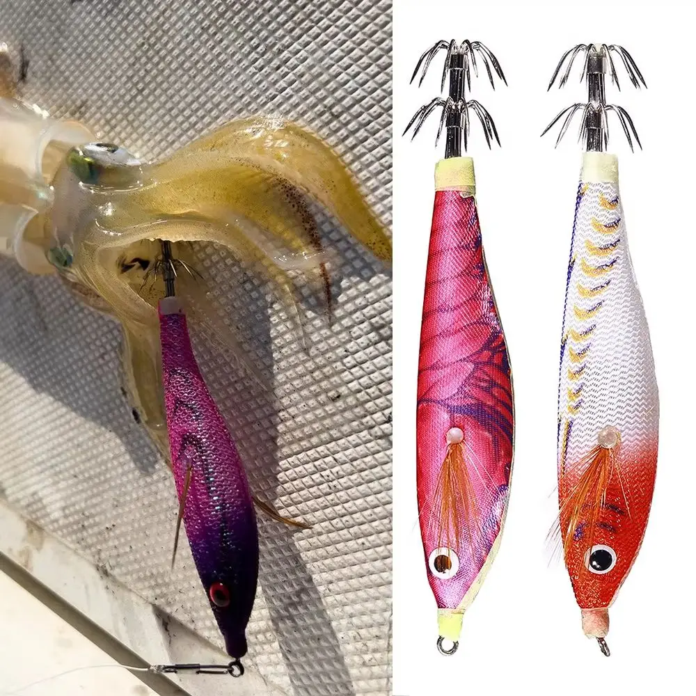 Plantilla de calamar de 9g y 10cm, señuelo de calamar para Pesca, anzuelo de madera para camarones, plantillas de sepia, cebo Artificial para Pesca en el mar, calamar, pulpo, Pesca - imagen 2