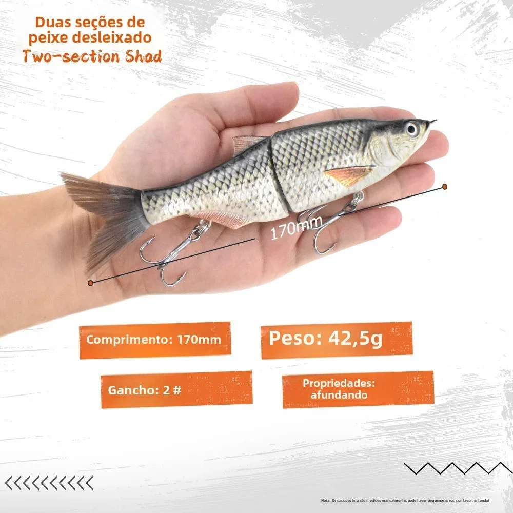 Swimbait 3D articulado acción S – Señuelo duro hundimiento lento - imagen 2