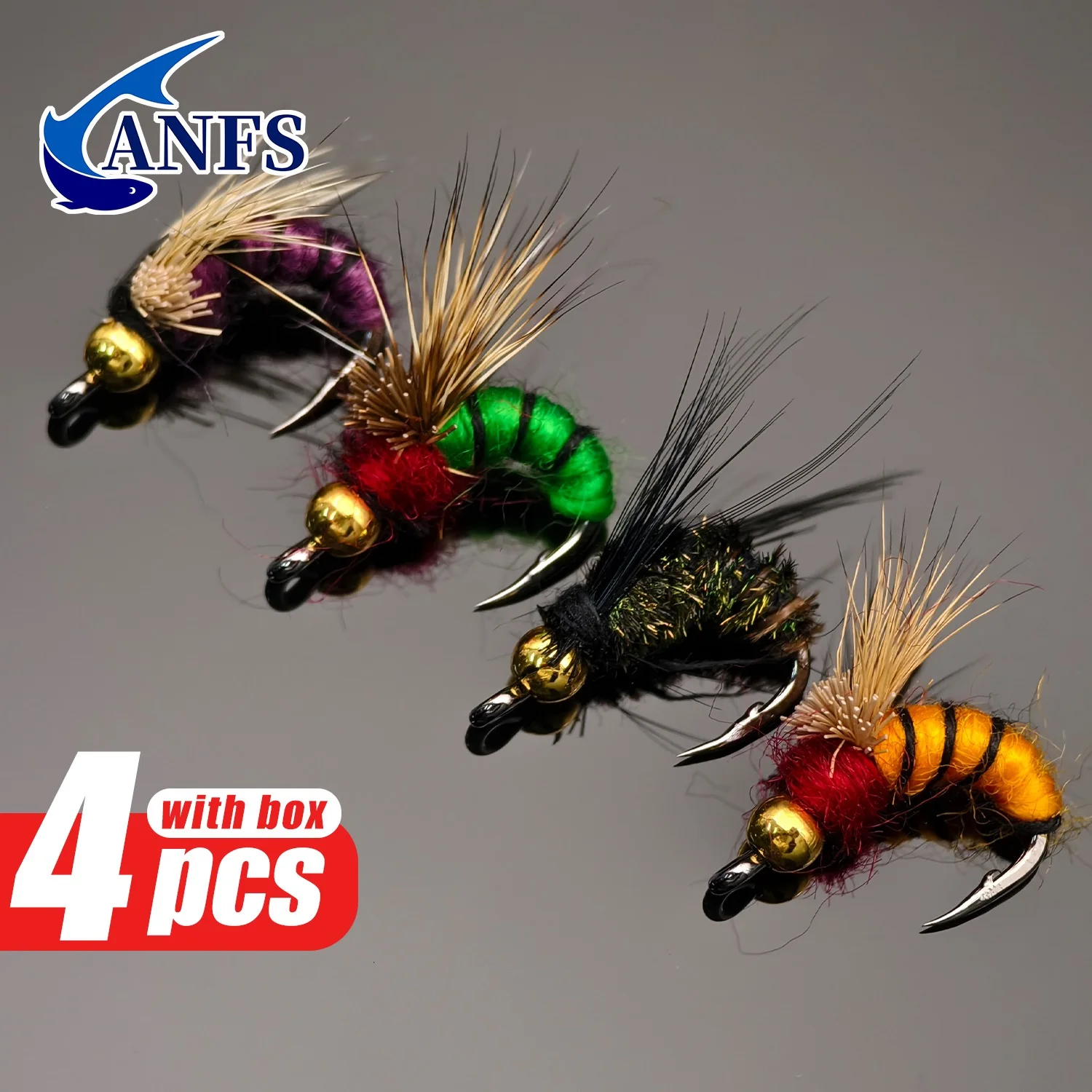 ANFS Juego caja moscas pesca trucha carpa