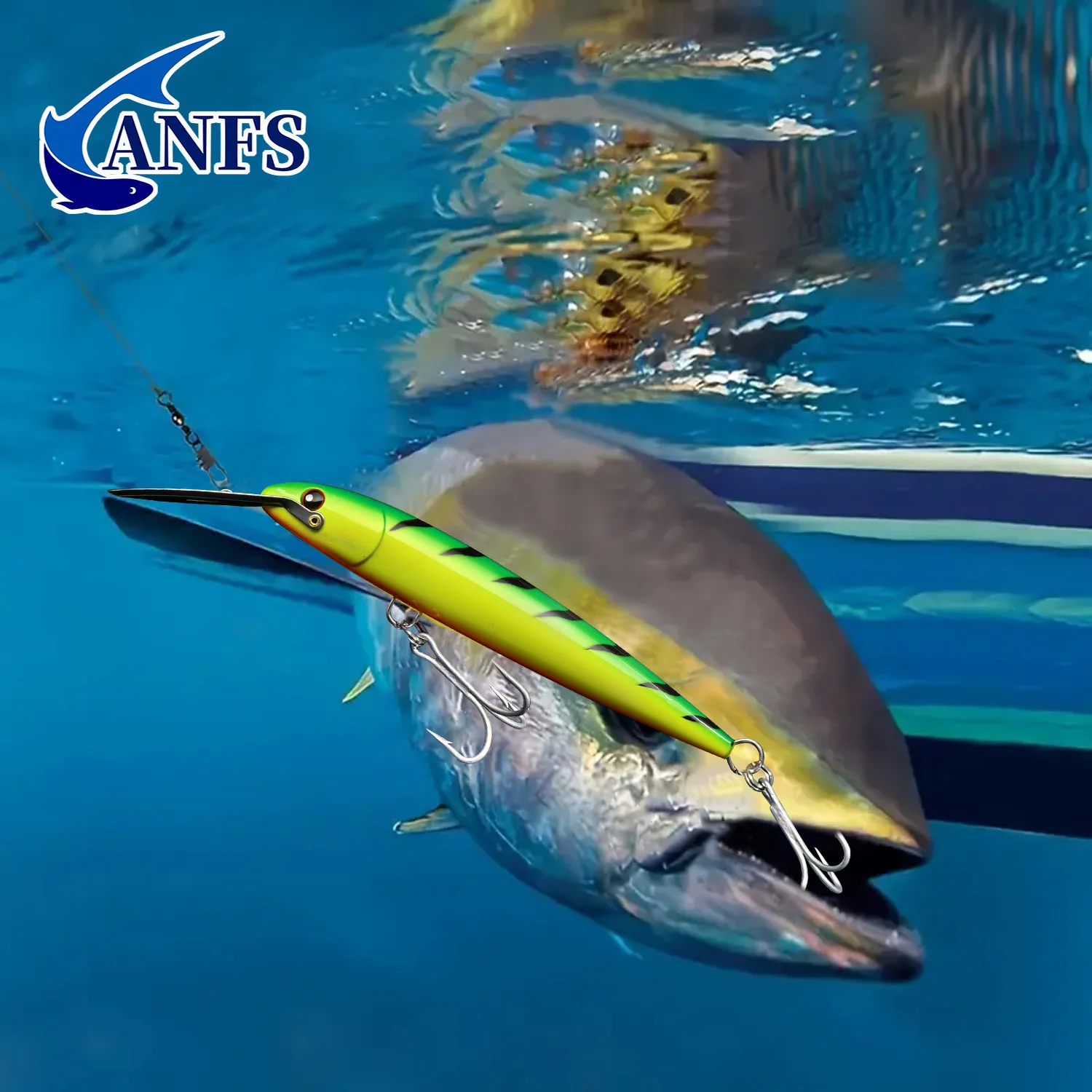 Señuelo de pececillo de gran tamaño, cuerpo ABS, señuelo de pesca con boca de acero inoxidable para atún, lubina, 1 unidad - imagen 4