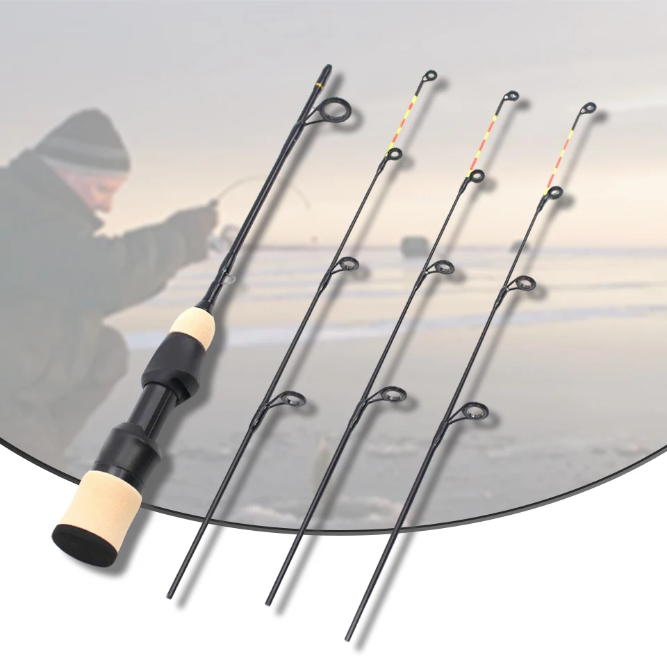Juego de cañas de pescar en hielo de tres secciones: caña compacta de fibra de carbono de 55 cm con mango cómodo, adecuada para pesca en hielo en invierno. - imagen 3