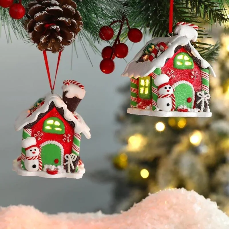 Colgante de casa pequeña de pan de jengibre de Navidad, decoración creativa para árbol de Navidad, adorno colgante, regalo de Año Nuevo, decoración del hogar 2023 - imagen 5
