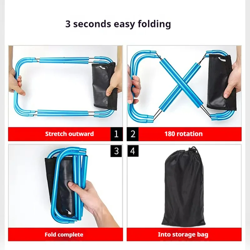 Taburete plegable portátil de aleación de aluminio para exteriores, taburete para Picnic y Camping, MIni silla de almacenamiento para pesca, muebles ultraligeros - imagen 5
