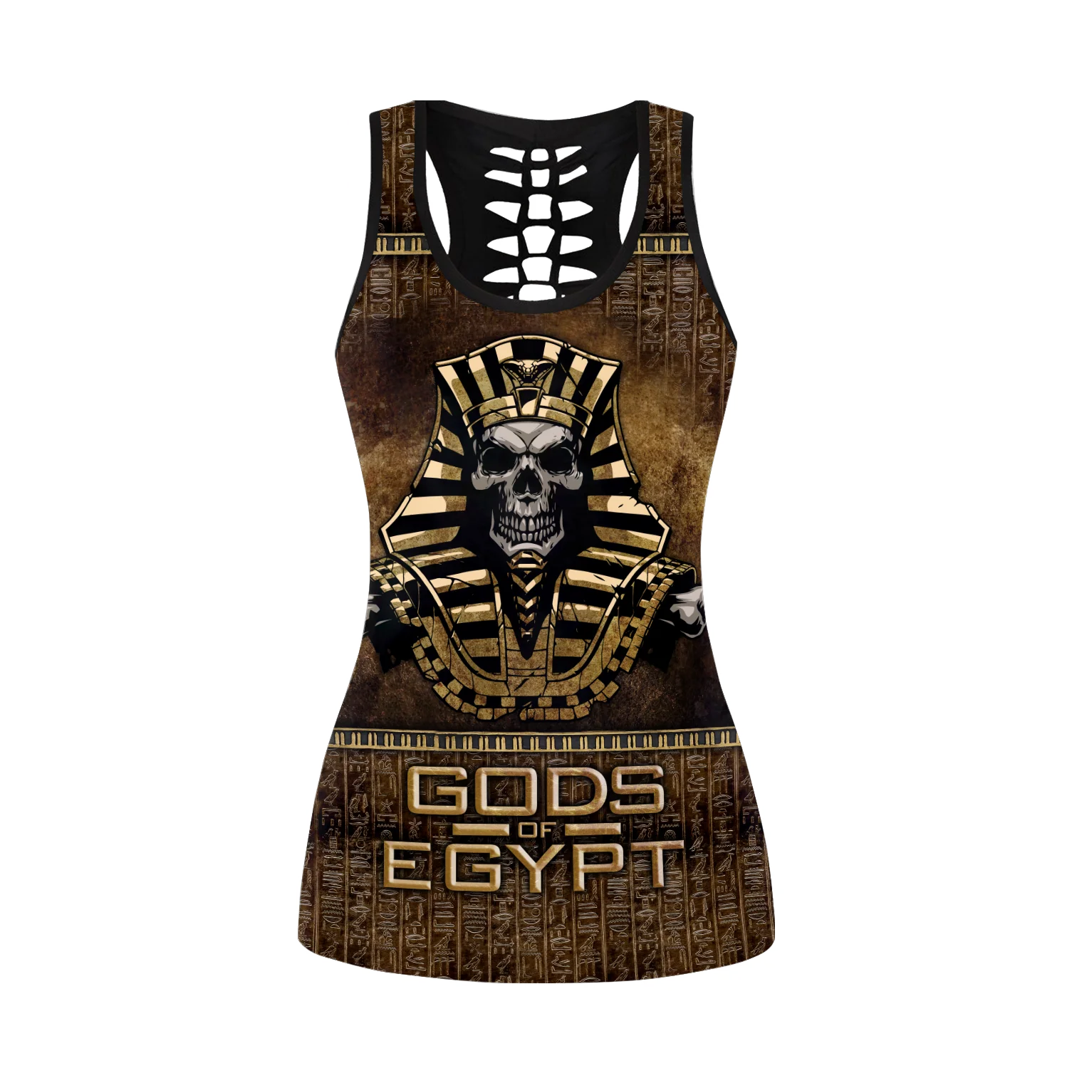 Set de top y mallas LKB-28 – Estampado 3D faraón y calavera - imagen 4